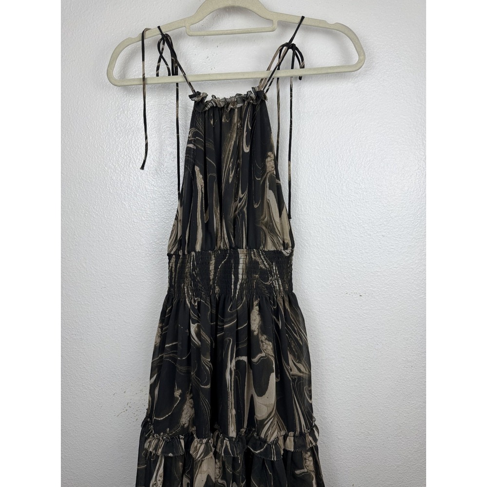 NWT Banana Republic Halter Mini Dress Marble Print in Green & Tan Size PXS - Picture 7 of 11